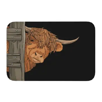 Коврик для входной двери Scottish Highland Cow Spirit, Противоскользящий, добро Пожаловать, абсорбирующий Коврик для скота, сельскохозяйственных животных, коврик для спальни, Ковровая дорожка для ног