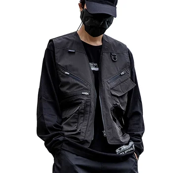 2023 Новая весенняя куртка-карго Techwear с несколькими карманами, Мужской жилет на молнии Youth Vitality Daily Bomber s