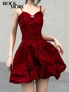 Rockmore Элегантное вечернее платье для женщин y2k Винтажное красное сексуальное бальное платье без рукавов с открытой спиной, пышные мини-платья, наряды для выпускного вечера