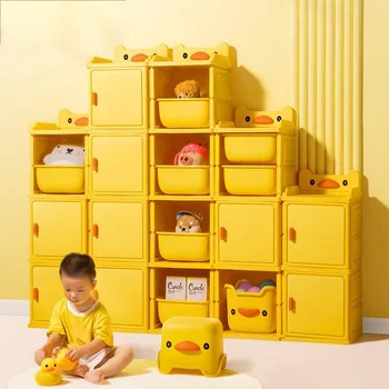 Полка для хранения мультяшных детских игрушек, шкаф для хранения детских принадлежностей, Пластиковый Выдвижной ящик, система хранения книг с картинками для одежды