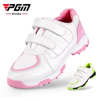 Детская обувь для гольфа PGM Для девочек и мальчиков, противоскользящие дышащие и водонепроницаемые уличные детские кроссовки, спортивная обувь XZ065
