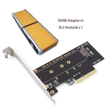 Адаптер M2 NVMe SSD NGFF для PCIE 4.0 X4 M Key PCI Express 4.0 M.2 NVME SSD с алюминиевым радиатором