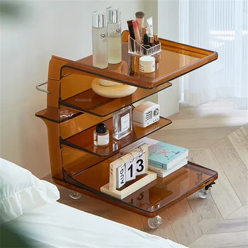 Современный минималистичный Диван, приставной столик, мебель для гостиной, Креативный Акриловый столик для хранения на краю тележки, Прикроватный шкаф, журнальный столик