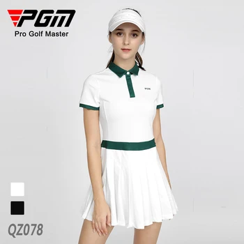 Летнее новое женское платье для гольфа PGM, приталенная спортивная плиссированная юбка с дышащими и защищающими от света брюками, Подлинная гарантия QZ078