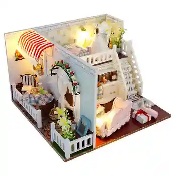 Кукольный домик с пылезащитным чехлом, игрушки для детей, подарки casa, миниатюрная модель игрушки-головоломки 