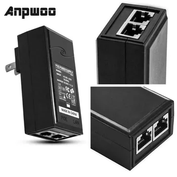 ANPWOO 48V 0.5A 24W POE Инжектор Питания POE Ethernet Сетевой Адаптер Настенная Вилка Для видеонаблюдения IP-Камера Безопасности Источник Питания