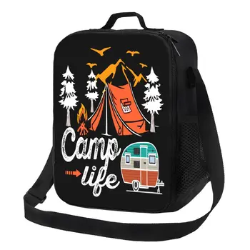 Кемпинговые Изолированные сумки для ланча Camp Life для пикника на природе, для приключений, Герметичный Термоохладитель, Ланч-бокс для женщин и детей