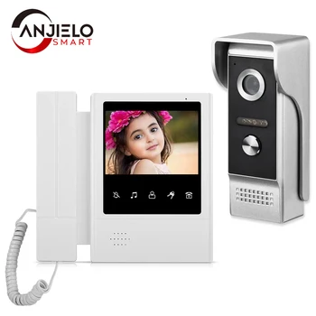 4,3-дюймовая проводная система видеодомофона, визуальный дверной звонок с ИК-камерой ночного видения Vison 700TVL для наружного наблюдения за домом