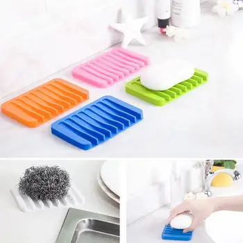 Силиконовый сливной держатель для мыла для домашней ванной комнаты, дизайн слива, мягкий противоскользящий полый дизайн, простой в использовании лоток для хранения, тарелка для мытья посуды