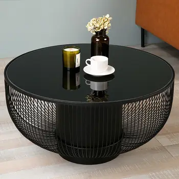 Дизайнерская мебель скандинавской творческой личности круглый простой постмодернистский домашний стеклянный журнальный столик для гостиной