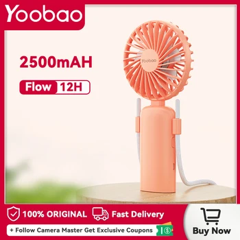 Вентилятор Yoobao F6 2500 мАч USB Перезаряжаемый портативный вентилятор Бытовой вентилятор с низким уровнем шума Скорость электрического охлаждающего вентилятора для офиса кемпинга