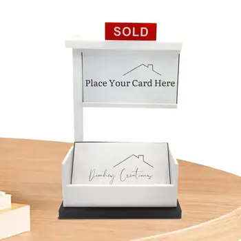 Подставка для визитных карточек агента по недвижимости, деревянная подставка для визитных карточек агента по недвижимости, подставка для визитных карточек с надписью 