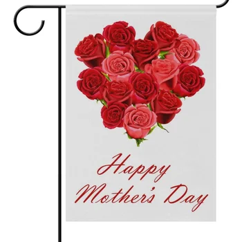 Модные Красные розы в честь Дня матери, цветочные флаги для сада и двора, приветственный баннер на открытом воздухе и в помещении для вечеринки, украшения дома для отдыха