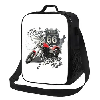 Route 66 для поездок на мотоцикле, термоизолированные сумки для ланча, американский дорожный ланч для кемпинга на открытом воздухе, хранение в путешествиях