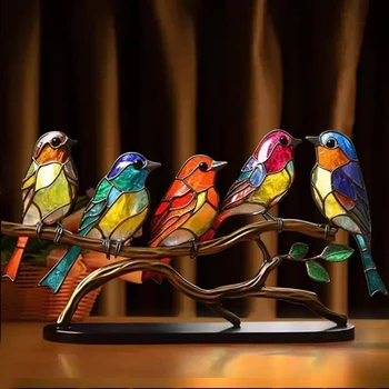 1 ШТ Домашний рабочий стол Гостиная Винный шкаф Офис Красочные изысканные украшения серии Birds, простые в использовании поделки