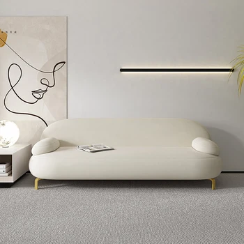 Диван для гостиной для ленивых взрослых, минималистичный Белый диванчик из овечьей шерсти, современный диван для чтения, прямой диван, мебель для спальни Soggiorno