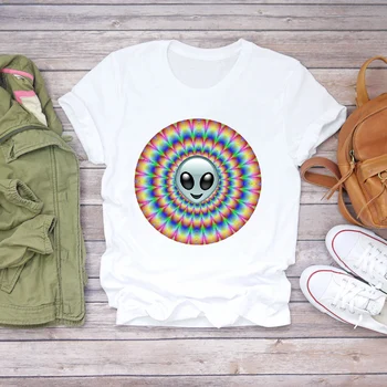 Летняя женская блузка, Уличная одежда, Женские топы, Винтажная одежда 90-х, футболка с принтом 
