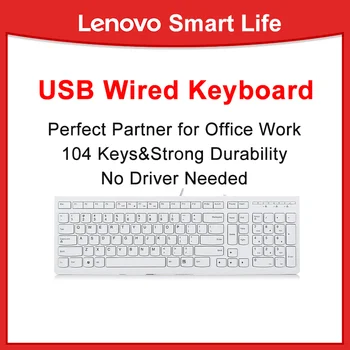 Оригинальная клавиатура Lenovo K5819, проводная USB, 104 клавиши, колпачки в форме шоколада, ультратонкие, устойчивые к разливам, эргономичные компьютерные