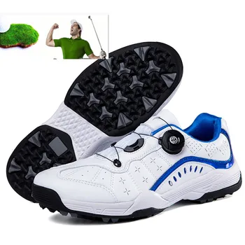 Новая мужская обувь для гольфа, водонепроницаемая противоскользящая обувь, обувь для гольфа, дышащая спортивная обувь, кожаные уличные кроссовки, обувь для гольфа
