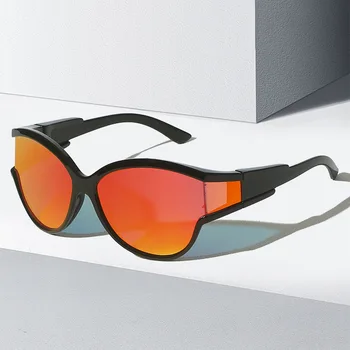 Солнцезащитные очки большого размера для женщин, большая оправа, квадратный плоский верх, солнцезащитные очки с градиентными линзами, женские и мужские винтажные зеркальные очки UV400