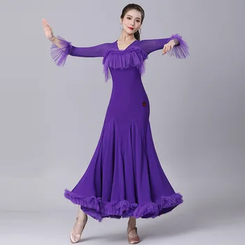 2023 Новое платье для современных танцев для бального вальса, платья для соревнований по бальным танцам, Стандартная одежда для бальных танцев, платье для танго