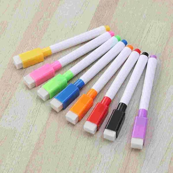 8шт Красочных магнитных маркеров с магнитным колпачком и ластиком Разных цветов Школьные принадлежности Детская ручка для рисования Идеально подходит для