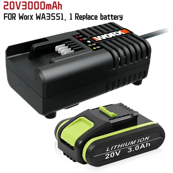 20 В 3,0 Ач Эрзац-аккумулятор для Worx Batterie WA3551 WA 3551,1 WA3553 WA35531 WA3572 WA3641 Совместимость с электроинструментами Worx 20 В