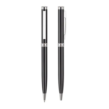 Роскошная выдвижная шариковая ручка 2шт Черная заправка 0,5 мм для мужчин и женщин в подарок Прямая поставка
