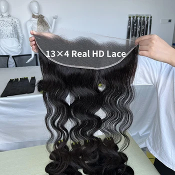 Бразильская объемная волна, предварительно выщипанные человеческие волосы Swiss HD 13x4, кружевной фронтальный натуральный цвет 10-22 дюйма