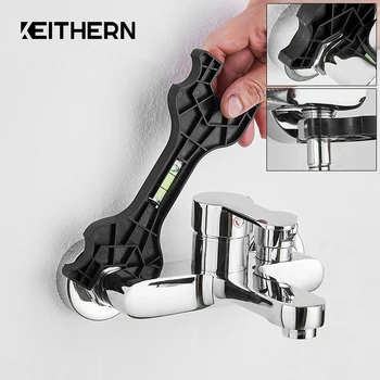 Ключ для душа KEITHERN с двойной насадкой, Многофункциональный ключ для ремонта сантехники в ванной, Бытовые сантехнические инструменты, Набор ключей для крана и трубы