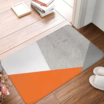 Цветной нескользящий коврик для кухни Серый Оранжевый И бетонный блок Ковер для балкона Приветственный коврик Домашний декор