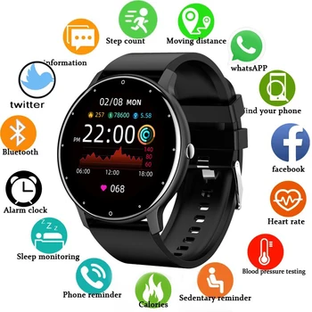Смарт-часы для мужчин и женщин, спортивные часы для фитнеса с полным сенсорным экраном, мужские IP67, водонепроницаемые Bluetooth для Android IOS, умные часы для мужчин