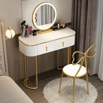 Светильники Туалетный Столик Nordic Luxury Зеркало Для Хранения Вещей Туалетный Столик С Органайзером Penteadeira De Maquiagem Удобная Мебель