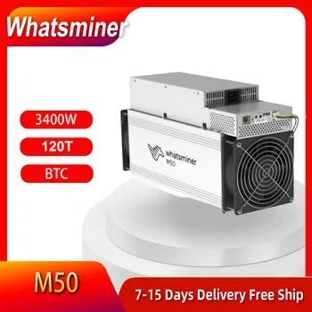 НОВЫЙ Whatsminer M50 120TH / s SHA-256 Asic-майнер BTC Bitcoin Miner Более стабилен, чем S19