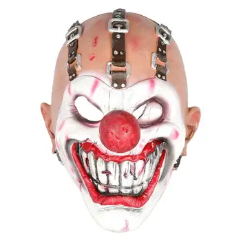 Латексная маска для лица клоуна без запаха на Хэллоуин, жуткая маска ужаса, маскарадный костюм для вечеринки, Латексная маска страшного клоуна, маска для костюма на Хэллоуин