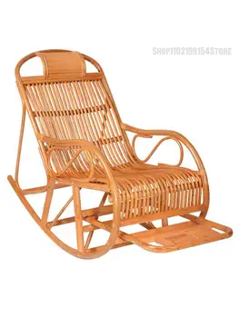 Кресло-качалка из тростника, Стулья для обеденного перерыва для взрослых, Стулья из ротанга, Кресло для отдыха, Кресло-качалка на балконе, Кресло для отдыха, Старое