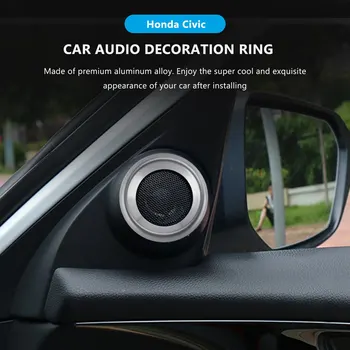 для украшения динамиков передней стойки Civic 10-го поколения, круглых колец, накладок аудиоколонок на дверях автомобиля для Honda Civic 2016-2019