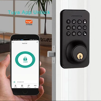 Умный дверной замок WAFU, пароль, ключ, приложение Tuya, удаленная разблокировка Bluetooth-соединения для домов, квартир, Электронный дверной замок
