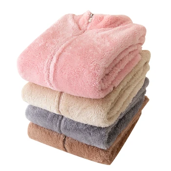 Одинаковые куртки для семьи, одежда для пар 2023, зимняя детская куртка, топы для мальчиков, зимние флисовые розовые детские пальто, плюшевое корейское пальто для девочек