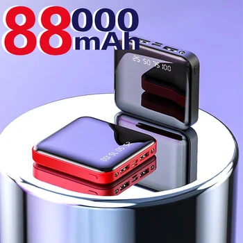 Мини Портативный Power Bank емкостью 88000 мАч с 2 USBЖКцифровым дисплеем Быстрая зарядка внешнего аккумулятора Powerbank для iPhone Xiaomi Huawei