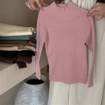 Детская одежда для девочек, осенне-зимний вязаный свитер, весенняя одежда, детский вязаный топ, облегающие пуловеры для девочек 2-7 лет