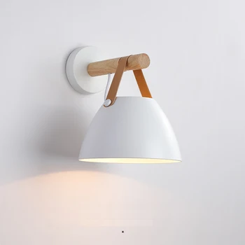 Настенный светильник с железным поясом, американский стиль, кантри, цвет дерева, скандинавский дизайнер, простой светильник для прохода, прикроватная лампа для кабинета