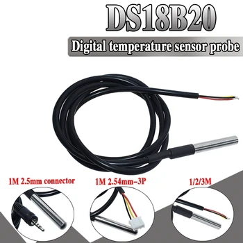 5ШТ DS1820 Упаковка из нержавеющей стали Водонепроницаемый датчик температуры DS18b20 датчик температуры 18B20 для Arduino