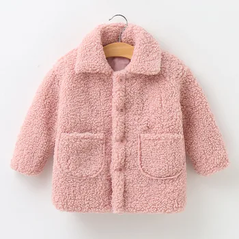 2023 Новая плюшевая куртка для девочек на весну-осень, сохраняющая тепло верхняя одежда, Модное рождественское пальто для маленькой принцессы, детская одежда