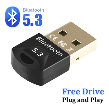 Адаптер Bluetooth 5.3 USB-ключ Беспроводной Bluetooth Музыкальный аудиоприемник Передатчик для ПК Ноутбук Динамик Мышь Клавиатура