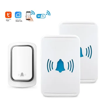 Умный дверной звонок Tuya, беспроводное кольцо Wi-Fi, кнопка автономного питания, водонепроницаемые куранты, умный контроль жизни, набор дверных звонков Aleax