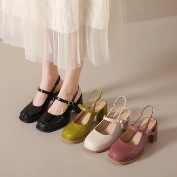 Новейшие Современные Сандалии; Летняя Женская Обувь; Однотонные Zapatos Para Mujeres; Женская обувь из Лакированной кожи В Корейском стиле; Sapatos Feminino