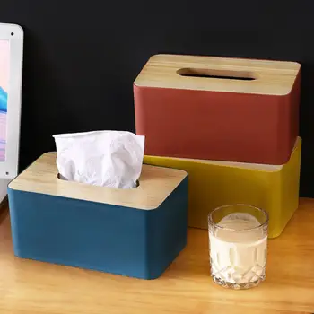 Японская коробка для салфеток Деревянная крышка Коробка для туалетной бумаги Футляр для держателя салфеток из цельного дерева Простой Стильный домашний автомобильный диспенсер для салфеток