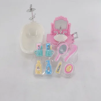 Маленькая кукла Аксессуары для домашних игрушек Детские игрушки Мини Туалетный столик Ванна Зубная щетка 13 Аксессуаров для игрушек