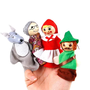 4 Шт Игрушка-Русалка Пальчиковые Игрушки Для малышей Эластичные Ручные Куклы-Марионетки Для детей Деревянный Ребенок